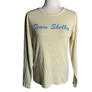 Vintage Team Shelby Long Sleeve T Shirt L Cream Crewneck Pullover Ford Cobra